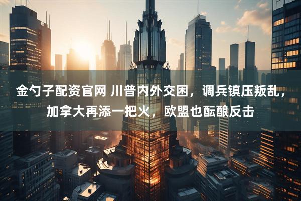 金勺子配资官网 川普内外交困，调兵镇压叛乱，加拿大再添一把火，欧盟也酝酿反击